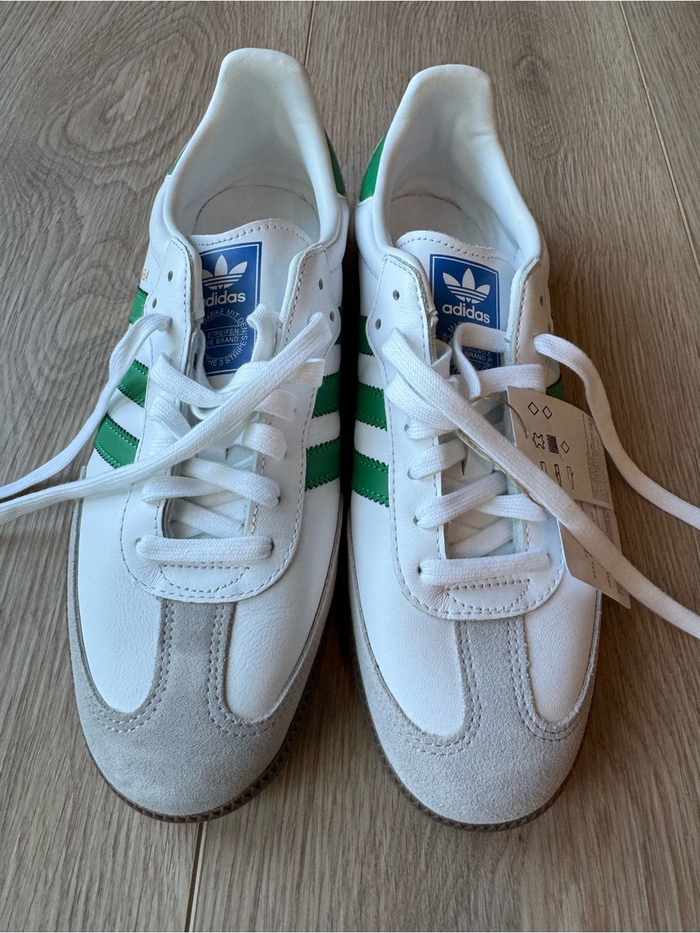 Adidas Sambas white and green
